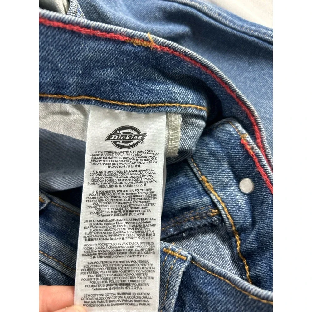 Dickies Men's Utility Denim Jeans Pants 36x34 Blue Flex Fit Carpenter Workwear